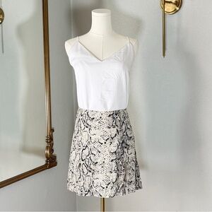 Reformation Margot Snake Print Mini Skirt 6 Indie Sleaze Model Off Duty Slit Vib
